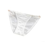 Seamless Ice Silk Panties Low Waist No Show(White M)