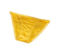 Seamless Ice Silk Panties Low Waist No Show(Yellow L)