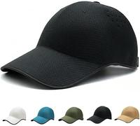 Seamless Packable Lightweight Sports Baseball Cap, Ultra-Breathable Washable & Portable Quick-Dry Hat for Golf, Tennis, and Travel(Black)