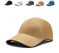 Seamless Packable Lightweight Sports Baseball Cap, Ultra-Breathable Washable & Portable Quick-Dry Hat for Golf Travel (Beige)