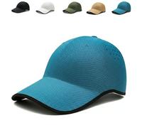 Seamless Packable Lightweight Sports Baseball Cap, Ultra-Breathable Washable & Portable Quick-Dry Hat for Golf Travel (Blue)