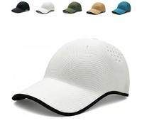 Seamless Packable Lightweight Sports Baseball Cap, Ultra-Breathable Washable & Portable Quick-Dry Hat for Golf Travel (White)