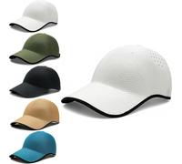 Seamless Packable Lightweight Sports Baseball Cap, Ultra-Breathable Washable & Portable Quick-Dry Hat for Golf Travel (White)