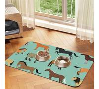 Seamless Pattern with Horses in Flat Style,Waterproof Pet Feeding Mat,PU Leather Placemats for Cat Dog Water Bowl,Food Mats,40x60cm