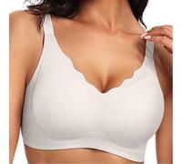 Seamless Scalloped Push-Up Bra, Sports Bras for Women Summer, Soft Comfortable, Supportive Wireless Push up Bras