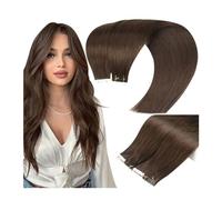 Seamless Tape in Hair Extensions, 14-24 pouces cheveux humains brun foncé 100% brésiliens vierges vrais cheveux humains Remy ruban adhésif dans les extensions 25 g/paquet 10 pièces droites sans coutur