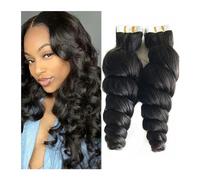 Seamless Tape in Hair Extensions, 40 pièces de ruban adhésif lâche dans les extensions de cheveux humains, 100% vrais extensions de cheveux humains Remy, ruban adhésif double face sans couture dans l