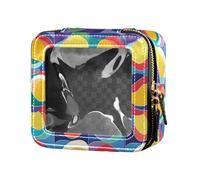 Seamless Tiles Petit sac de maquillage transparent portugais espagnol italien pour sac à main, conteneurs cosmétiques mignons pour femmes trousses de toilette