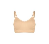 Seamless Wireless Bra for Women - Medium Support with Removable Cups, Adjustable Straps for Everyday Comfort(Warm Sand,44F)