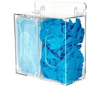 SEANADO Distributeur d'EPI en acrylique - Support mural ou de table pour gants et masques faciaux avec couvercle - Boîte distributrice en plastique transparent pour gants jetables, filets à cheveux et