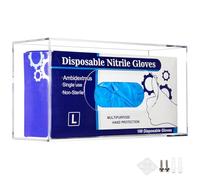SEANADO Support mural pour boîte à gants - Organisateur jetable unique pour boîte à gants médicale, cuisine en latex 25,4 x 14,9 x 9,9 cm