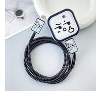 Seanai Ensemble de protection de chargeur, compatible avec adaptateur d'alimentation dynamique Apple 40 W (avec 60 W max), étui de chargeur flexible en TPU amusant et adorable + protecteur de ligne de