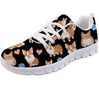 SEANATIVE Baskets tendance confortables pour femme - Chaussures de course à pied - En maille - Pour adolescentes - Chaussures de randonnée et de tennis - Rouge - Marron sur noir., 39 EU