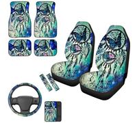 SEANATIVE Bohe Dreamcatch Lot de 10 housses de siège de voiture universelles Motif papillon 38,1 cm
