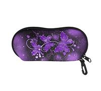 SEANATIVE Boîte de rangement pour lunettes avec fermeture éclair ultra légère - Coque rigide - Unisexe, Papillon Violet - 2, taille unique