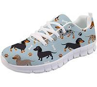 SEANATIVE Chaussures de sport confortables pour femme - Chaussures de course à pied en maille à lacets pour adolescentes - Baskets de randonnée et de tennis, Teckel bleu clair, 40 EU