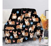 SEANATIVE Couverture Corgi&Black pour adultes et enfants - Couverture confortable pour canapé/canapé/salon - Taille XXL