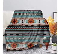 SEANATIVE Couverture de lit en flanelle avec imprimé géométrique aztèque tribal - Légère et confortable - Pour chambre à coucher, salon, canapé - Taille XS