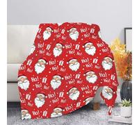 SEANATIVE Couverture de Noël rouge Père Noël Hoho avec imprimé amusant - Couverture pelucheuse et confortable pour les vacances d'hiver pour canapé, lit