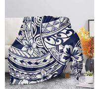 SEANATIVE Couverture en microfibre super douce et confortable de style tribal ethnique polynésien avec imprimé plumeria - 3XL