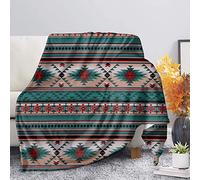 SEANATIVE Couverture légère à rayures aztèques tribales du sud-ouest pour intérieur/extérieur, canapé, couverture légère pour femmes et enfants - XS