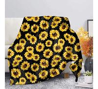 SEANATIVE Couverture polaire de luxe avec imprimé tournesols jaunes - Couverture douce en microfibre pour enfants et adultes - Taille 3XL