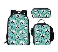 SEANATIVE ELEQIN Ensemble sac à dos avec sac à déjeuner et trousse à crayons pour filles et garçons, sac à livres, sac d'école, imprimé animal mignon, Motif 12