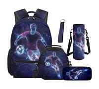 SEANATIVE Ensemble sac à dos 43,2 cm avec sac à déjeuner et trousse à crayons, Joueur de football, Sac à dos tyrolien