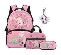 SEANATIVE Ensemble sac à dos pour filles mignon grande capacité 43,2 cm, Fleur Axolotl, Sac à dos tyrolien