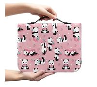 SEANATIVE Grand étui de bible en cuir pour femmes et filles, joli panda avec imprimé fraise rose