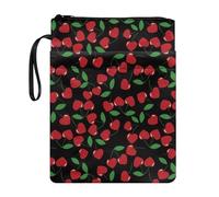 SEANATIVE Housse de livre avec fermeture éclair pour étudiants amateurs de livres, motif cerise, sac de transport léger