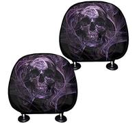 SEANATIVE Housse de protection pour appuie-tête de voiture - Motif tête de mort - Universelle - S'adapte à la plupart des appuie-têtes de véhicule - Rend votre voiture cool