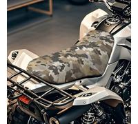 SEANATIVE Housse de siège de moto à motif camouflage vert - Housse de siège de moto - Accessoires universels imperméables et élastiques - Pour sports motorisés - Coussin rembourré respirant