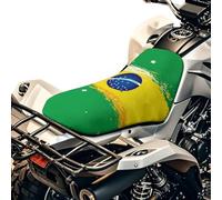 SEANATIVE Housse de siège de moto à rayures rouges avec motif drapeau américain - Coussin de siège passager respirant rembourré - Housse de protection à quatre roues - Accessoires compatibles avec la