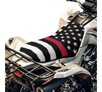 SEANATIVE Housse de siège de moto à rayures rouges - Housse de siège de moto - Accessoires universels imperméables et élastiques - Housses de coussin respirantes et rembourrées - Motif drapeau