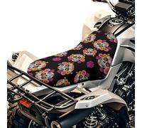 SEANATIVE Housse de siège de moto ATV 4 roues - Accessoires universels imperméables et élastiques pour siège arrière de VTT - Coussin respirant rembourré - Motif tête de mort - Roses gothiques