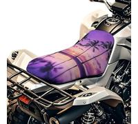 SEANATIVE Housse de siège de moto ATV - Accessoires universels imperméables et élastiques - Coussin rembourré respirant - Rayures zébrées bleues