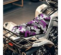 SEANATIVE Housse de siège de moto ATV - Accessoires universels imperméables et élastiques - Housses de coussin respirantes et rembourrées - Orange rouge camouflage