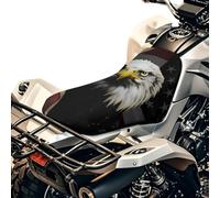 SEANATIVE Housse de siège de moto avec drapeau américain aigle - Housse de siège quatre roues - Accessoires universels imperméables et élastiques - Housses de coussin respirantes et rembourrées
