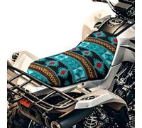SEANATIVE Housse de siège de moto aztèque turquoise - Accessoires universels imperméables et élastiques - Housses de coussin respirantes et rembourrées