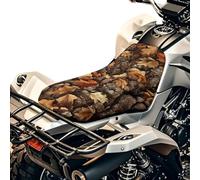 SEANATIVE Housse de siège de moto - Housse de siège de moto - Accessoires universels imperméables et élastiques - Housses de coussin respirantes et rembourrées - Motif camouflage forêt