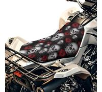 SEANATIVE Housse de siège de moto motif tête de mort florale - Accessoires universels imperméables et élastiques - Housses de coussin respirantes et rembourrées