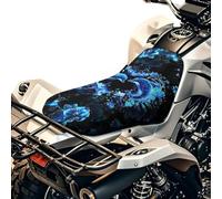 SEANATIVE Housse de siège de moto passager pour moto - Motif dauphin bleu floral - Coussin de protection rembourré respirant - Accessoires à quatre roues - Compatible avec la plupart des modèles