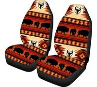 SEANATIVE Housses de siège avant - Motif vache tribal amérindienne - Accessoires d'intérieur - Compatible avec airbag - Ajustement universel pour voiture, SUV, camion, camionnette