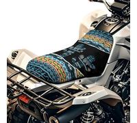 SEANATIVE Housses de siège de moto aztèque turquoise - Rembourrées - Pour VTT - Coussin de siège passager - Respirant - Résistant à l'eau - Accessoires 4 roues