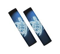 SEANATIVE Lot de 2 coussinets d'épaule pour ceinture de sécurité, imprimé tortue blanche, accessoires de décoration de voiture pour femmes et filles