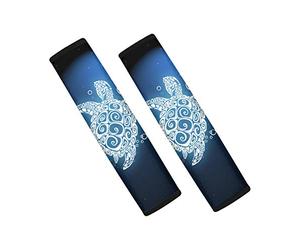 SEANATIVE Lot de 2 coussinets d'épaule pour ceinture de sécurité, imprimé tortue blanche, accessoires de décoration de voiture pour femmes et filles