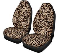 SEANATIVE Lot de 2 housses de protection pour siège de voiture Motif léopard