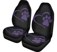 SEANATIVE Lot de 2 housses de siège automobile avec empreintes de pattes de chien pour voitures, camions, VUS, housses de siège de voiture fantaisie pour sièges avant, housses intérieures de voiture