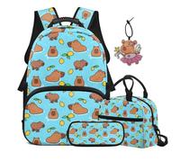 SEANATIVE Lot de 4 sacs à dos pour filles de 9 à 12 ans, Capybara citron, Sac à dos tyrolien